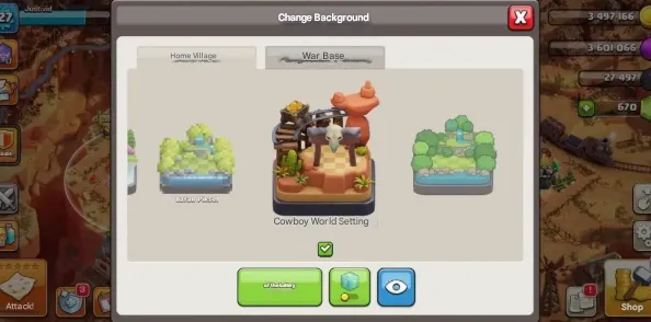 COC178 Max TH15 With Cowboy World Scenery, 5 Builders, Hero Equipment Gauntlet Magic Mirror Fireball 